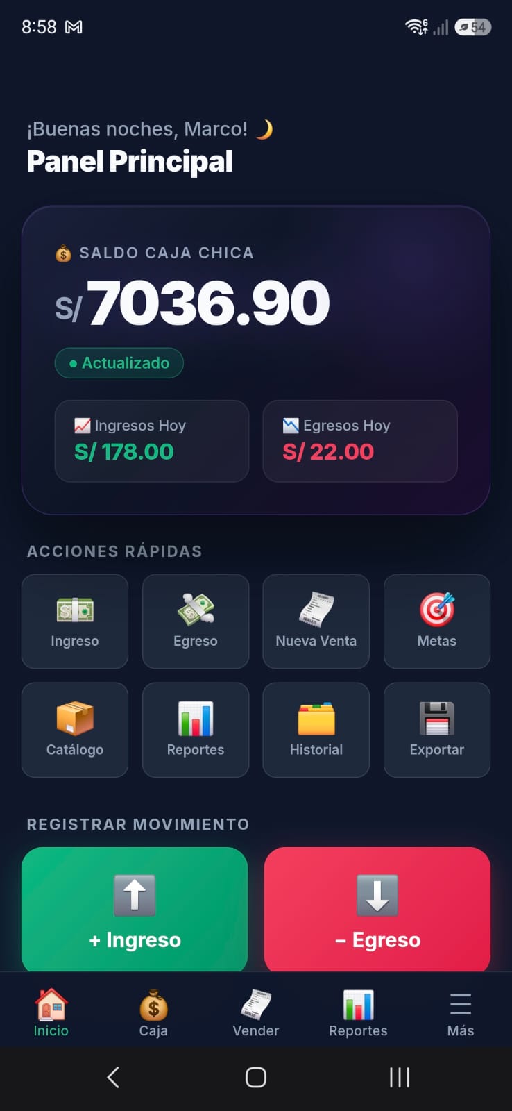 🧾 FacturaBox v1 — Tu Facturación y Caja Chica en el Celular